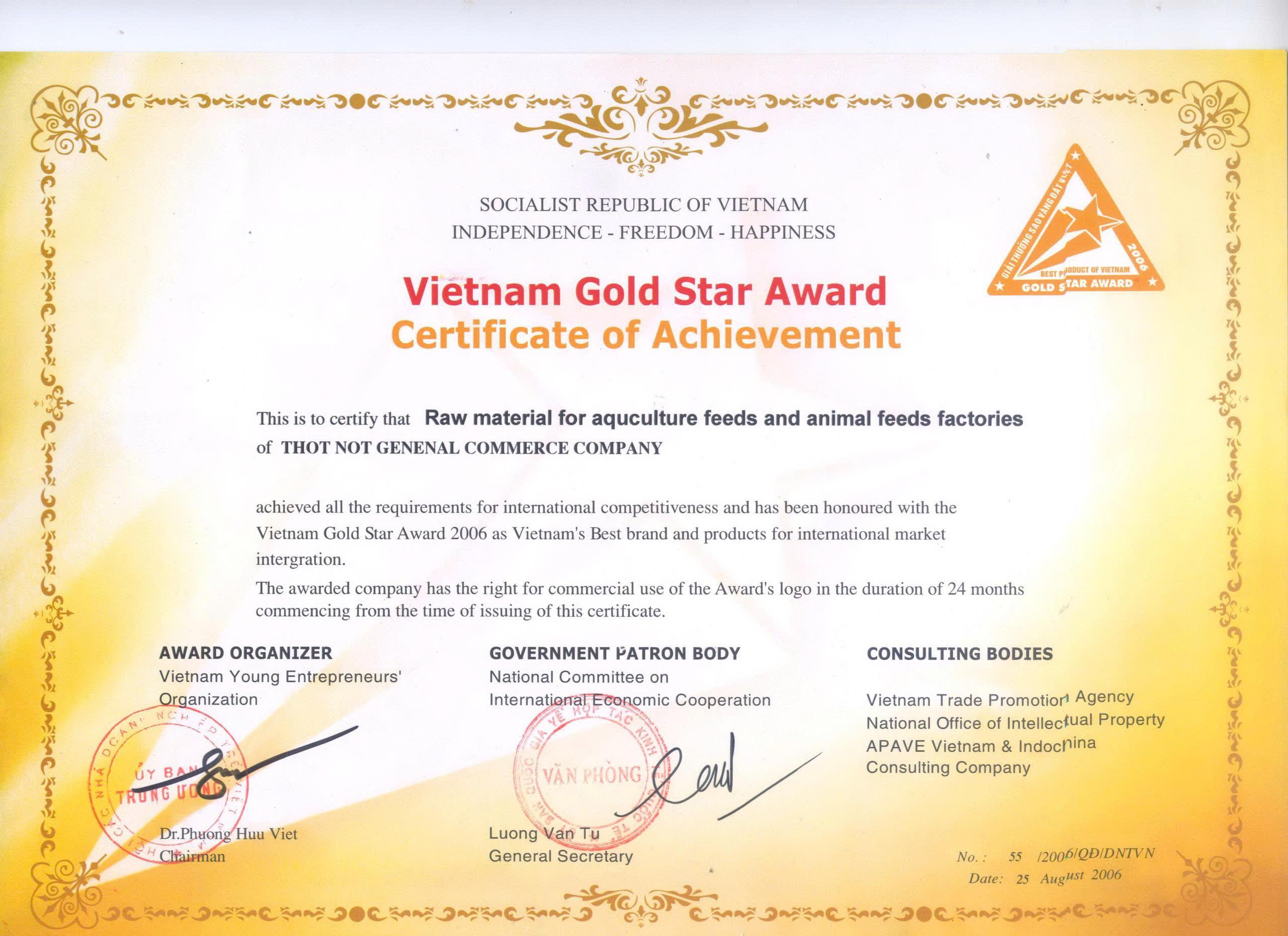 Vietnam Gold Star Award