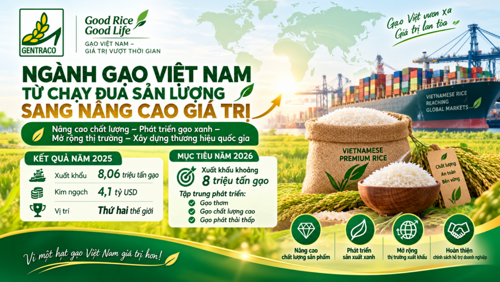Tạo động lực nâng tầm lúa gạo xuất khẩu 2026