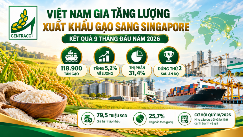 Việt Nam gia tăng lượng xuất khẩu gạo sang Singapore